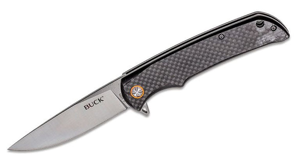 BUCK 0259CFS HAXBY CF HANDLE 7CR17MOV STEEL DROP POINT FOLDING KNIFE.