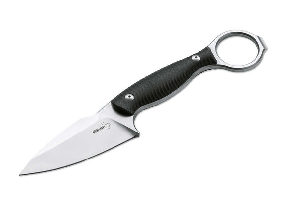 BOKER 02BO175 BOKER PLUS ACCOMPLICE D2 STEEL JOHN GRAY FIXED BLADE KNIFE WITH SHEATH