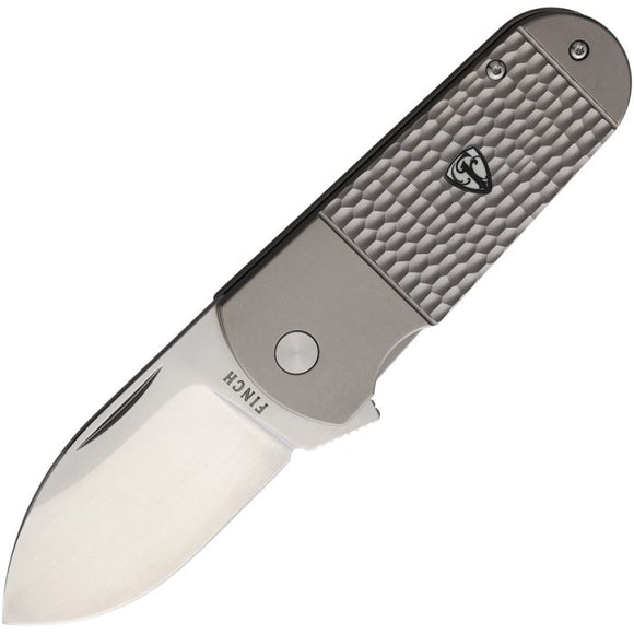 FINCH KNIVES FKCBT800 BUFFALO TOOTH FRAMELOCK 154CM STEEL JIGGED TI HANDLE FOLDING KNIFE.