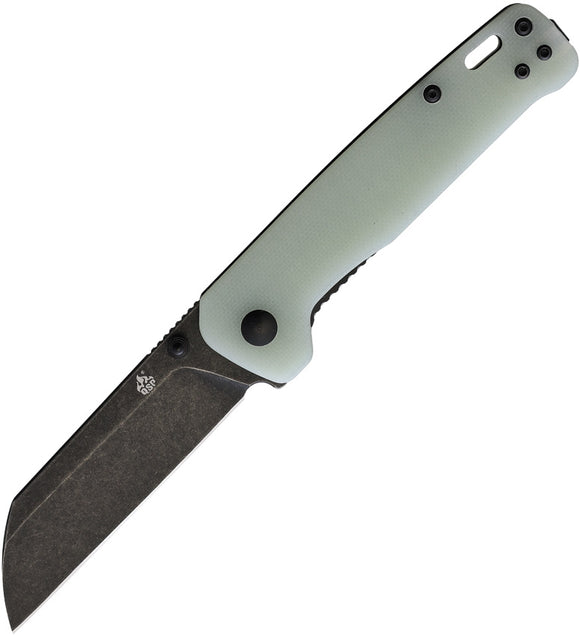 QSP KNIVES QS130W PENGUIN LINERLOCK BLACK D2 STEEL JADE G10 HANDLE FOLDING KNIFE