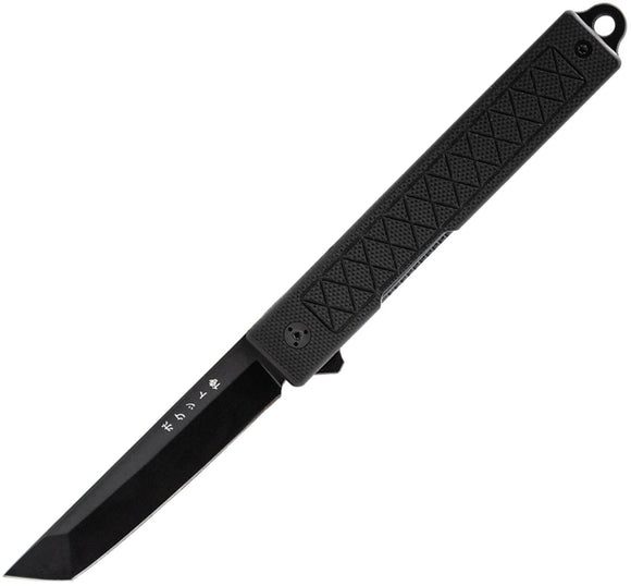 STAT GEAR STAT119BLK POCKET SAMUARI FULL SIZE BLACK D2 STEEL FOLDING KNIFE.
