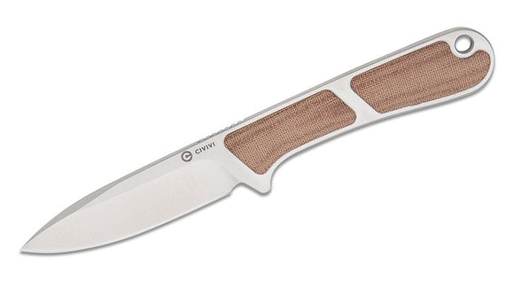 CIVIVI CIVC230102 MINI ELEMENTUM BROEN MICARTA HANDLE NITRO-V STEEL FIXED BLADE KNIFE W/SHEATH
