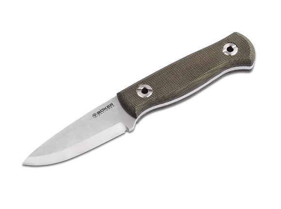 BOKER 121509 VIGTIG VS WILD DAVE WENGER MAGNACUT STEEL MICARTA HANDLE FIXED BLADE KNIFE W/SHEATH.