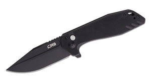 CJRB J1928BBK RIFF PUSH LOCK BLACK G10 HANDLE AR-RPM9 STEEL CLIP POINT FOLDING KNIFE.