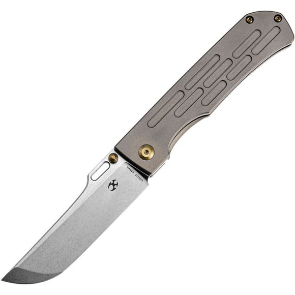 KANSEPT KNIVES K1041A3 REEDUS CPM-S35VN STEEL BRONZE TI HANDLE FOLDING KNIFE.
