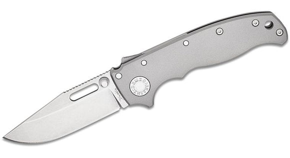 DEMKO KNIVES AD20.5 SMOOTH TI CPM-20CV CLIP POINT FOLDING KNIFE.