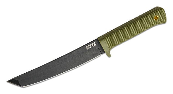 COLD STEEL 49LRTODBK RECON TANTO OD GREEN SK5 STEEL FIXED BLADE KNIFE W/SHEATH.
