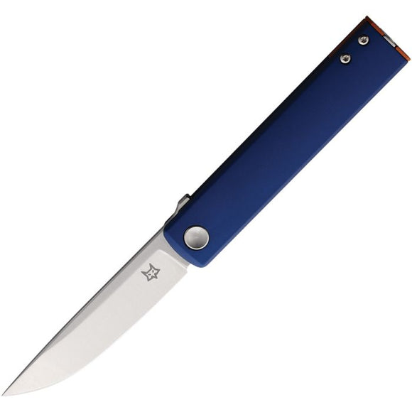FOX FOX543ALBL CHNOPS M390 BLUE ALUMINUM SATIN FINISH FOLDING KNIFE.