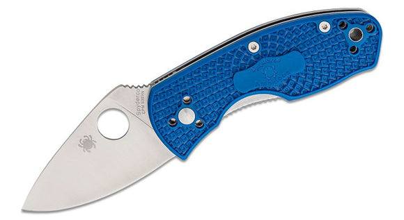 SPYDERCO C148PBL AMBITIOUS BLUE LIGHTWEIGHT CPM-S35VN SATIN PLAIN EDGE FOLDING KNIFE