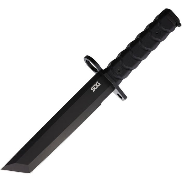 SOG SOGBY1001BX BAR15T TANTO AUS-8A STEEL BLACK G10 HANDLE FIXED BLADE KNIFE W/SHEATH.