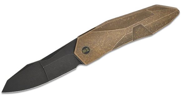 WE KNIVES WE220283 GTC SOLID FRAMELOCK CPM-20CV STEEL BLACK STONEWASH INTEGRAL TI FOLDING KNIFE.