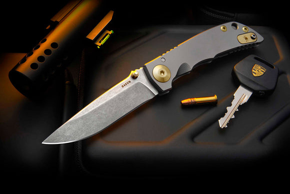 SPARTAN BLADES SF10SWBZ SHF 3.25 HARSEY CPM-S45VN TI SATIN BRONZE ANODIZED FOLDING KNIFE.
