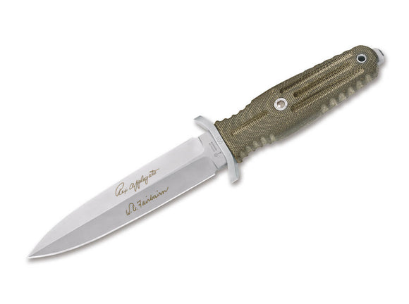 BOKER 120545 APPLEGATE 5.5 BILL HARSEY 440C STEEL MICARTA HANDLE FIXED BLADE KNIFE W/SHEATH.
