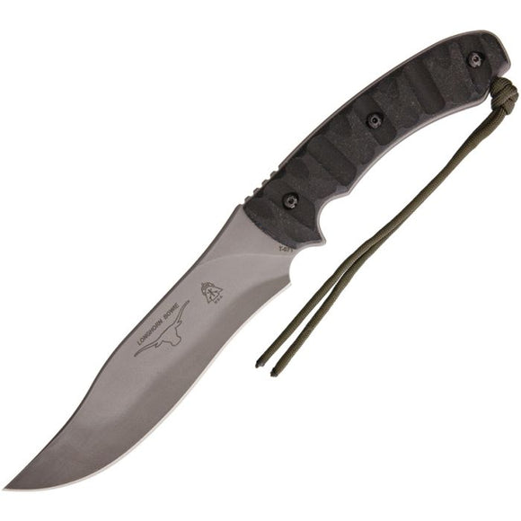TOPS TPLONGBRMT LONGHORN BOWIE 1095HC ROCKY MOUNTAIN TREAD FIXED BLADE KNIFE W/SHEATH.