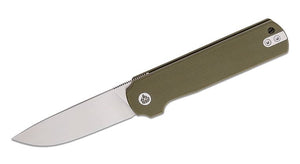 QSP KNIVES QS144C LARK LINERLOCK GREEN G10 HANDLE 14C28N STEEL DROP POINT FOLDING KNIFE.