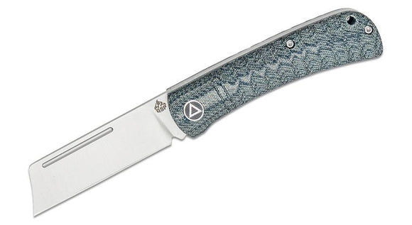 QSP KNIVES QS142B HEDGEHOG SLIP JOINT DENIM BLUE MICARTA HANDLE 14C28N STEEL FOLDING KNIFE.