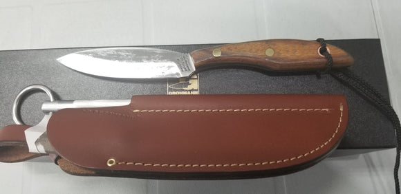 GROHMANN R1CS CANADIAN BELT KNIFE CARBON FIXED BLADE KNIFE W/SHEATH & SHARPENER