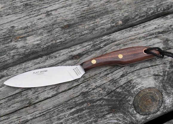 GROHMANN R1CF CANADIAN CARBON FLAT GROUND FIXED BLADE KNIFE W/LEATHER SHEATH