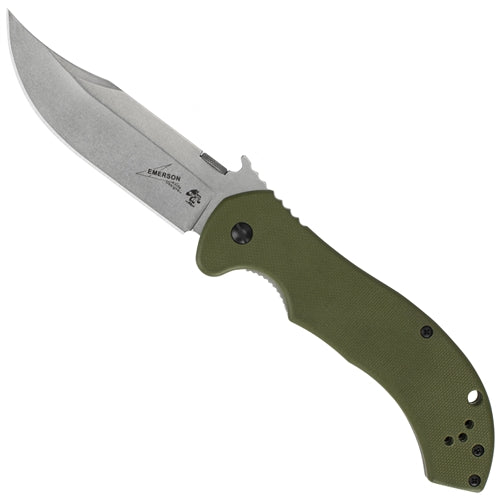 KERSHAW EMERSON 6030 CQC-10K G10 AND STAINLESS HANDLE FOLDING KNIFE.