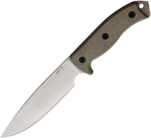 ONTARIO 8659 RAT 6 S35VN STEEL MICARTA HANDLE FIXED BLADE KNIFE WITH SHEATH.