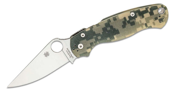 SPYDERCO C81GPCMO2 PARAMILITARY 2 G10 CAMO HANDLE S45VN SATIN FOLDING KNIFE