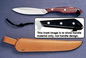 GROHMANN M2S #2 MICARTA REGULAR STAINLESS STEEL FIXED BLADE KNIFE W/SHEATH.