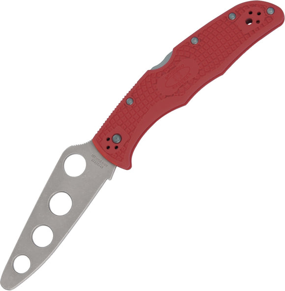 SPYDERCO C10TR ENDURA TRAINER RED FRN HANDLE FOLDING KNIFE.