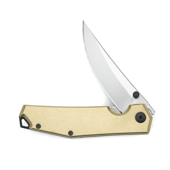 GIANT MOUSE ACE KNIVES CLYDE BRASS M390 STEEL STONEWASH FOLDING KNIFE.