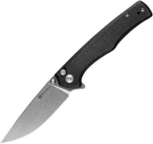 SENCUT S210122 CROWLEY LINERLOCK BLACK MICATA D2 STEEL FOLDING KNIFE