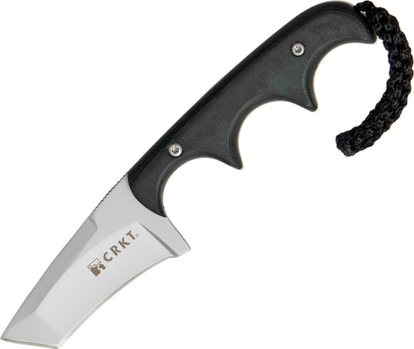 CRKT 2386 FOLTS TANTO MINIMALIST NECK CARRY FIXED BLADE KNIFE WITH SHEATH.