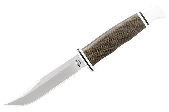 BUCK 102GRS1 WOODSMAN PRO MICARTA HANDLE S35VN FIXED BLADE KNIFE W/SHEATH.