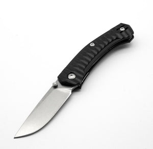 GIANT MOUSE ACE KNIVES IONA BLACK TUMBLED FINISH M390 STEEL FOLDING KNIFE.