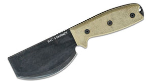 ONTARIO 8661 RAT 3 SKINNER CARBON STEEL MICARTA FIXED BLADE KNIFE W/NYLON SHEATH.