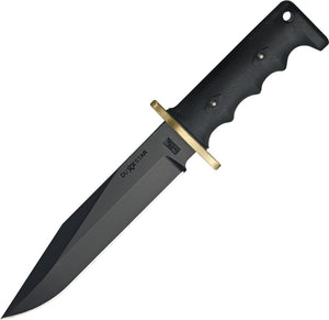 DUSTAR DUS02 MODEL 1-ARAD BLACK BLADE COMBAT FIXED BLADE KNIFE WITH SHEATH