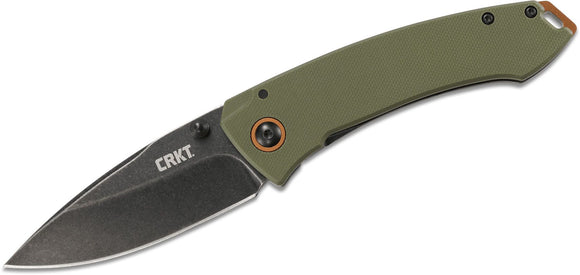 CRKT 2520 LUCAS BURNLEY TUNA 8CR14MOV GREEN G10 HANDLE FOLDING KNIFE.