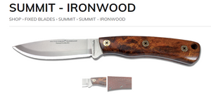 DIAMONDBLADE KNIVES 00102FG SUMMIT IRONWOOD MOSAIC FIXED BLADE KNIFE WITH SHEATH