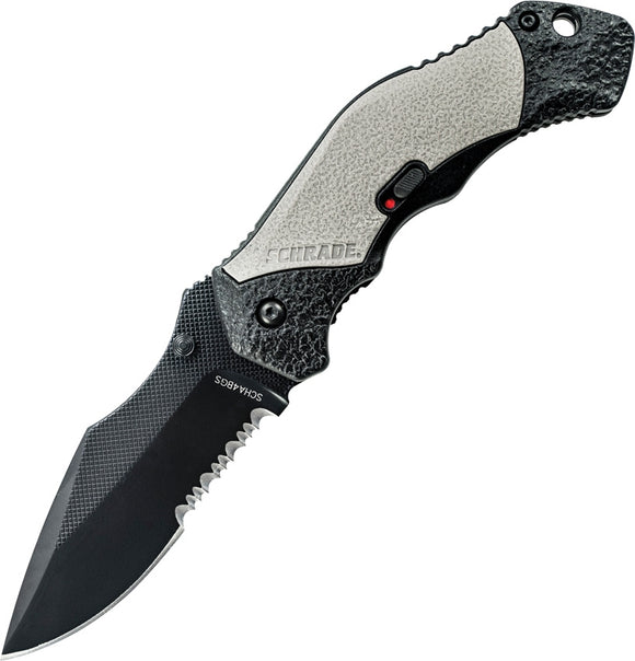 SCHRADE SCHA4BGS LINERLOCK ASSISTED 4034 STAINLESS COMBO EDGE FOLDING KNIFE