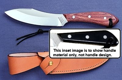 GROHMANN M4S #4 MICARTA REGULAR STAINLESS STEEL FIXED BLADE KNIFE W/SHEATH.