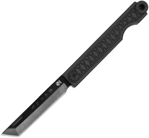 STAT GEAR STAT116 440C TANTO POINT POCKET SAMURAI BLACK FOLDING KNIFE.