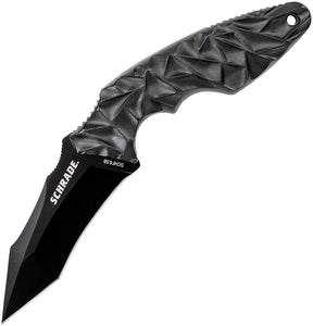 SCHRADE SCH63B AUS8 STEEL TANTO POINT SCULPTED FIXED BLADE KNIFE WITH SHEATH