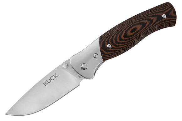 BUCK 0836BRS SELKIRK LARGE MICARTA HANDLE FOLDING KNIFE.