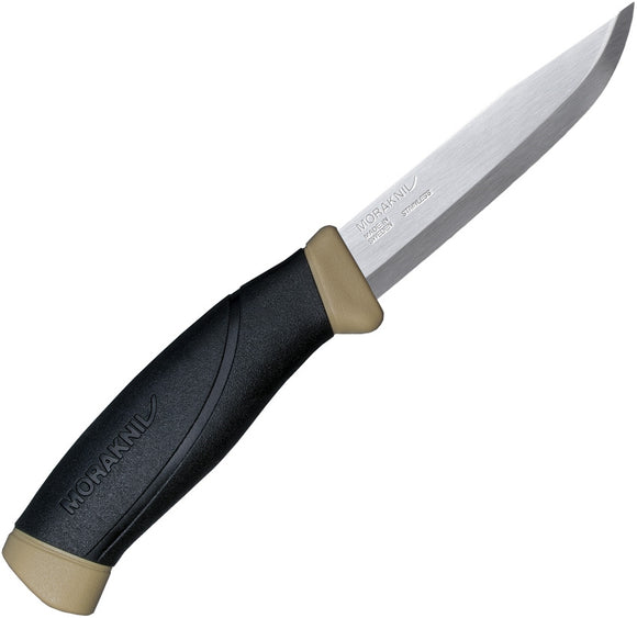 MORA KNIVES FT02187 BUSHCRAFT COMPANION STAINLESS TAN FIXED BLADE KNIFE W/SHEATH