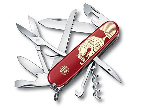 SWISS ARMY VICTORINOX 1.3714.E6 YEAR OF THE ROOSTER 2017 HUNTSMAN FOLDING KNIFE.