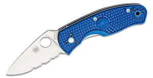 SPYDERCO C136PSBL PERSISTENCE BLUE CPM S35VN STEEL LTW COMBO EDGE FOLDING KNIFE.