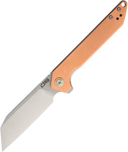 CJRB KNIVES J1907COP RAMPART LINERLOCK COPPER HANDLE D2 STEEL FOLDING KNIFE.