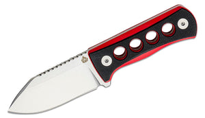 QSP KNIFE QS141B1 CANARY14C28N STEEL BLACK/RED G10 NECK CARRY KNIFE W/SHEATH.