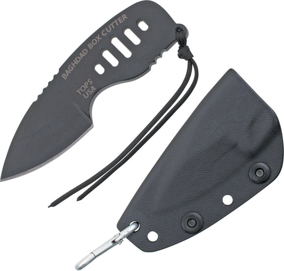TOPS TPBBC01 BAGHADAD BOX CUTTER NECK CARRY FIXED BLADE KNIFE WITH SHEATH