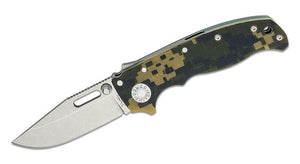 DEMKO KNIVES AD20.5 CLIP POINT CPM-S35VN CAMO G10 HANDLE FOLDING KNIFE.