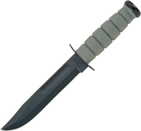 KABAR 5011 GREEN PLAIN EDGE BLADE KNIFE W/HARD SHEATH FIXED BLADE KNIFE.