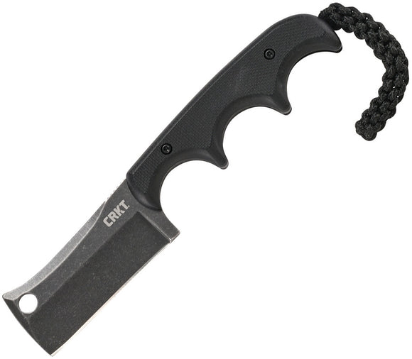 CRKT 2383K FOLTS MINIMALIST CLEAVER BLACKOUT 5CR13MOV STEEL NECK CARRY FIXED BLADE KNIFE.